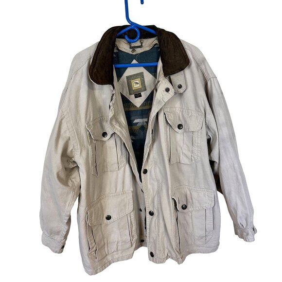 Mens Vtg Canvas Ranch Jacket Workwear Big River Outfitters Large Lined Coat - Picture 1 of 8